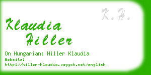 klaudia hiller business card